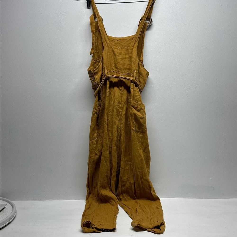 Free People Coladas All Day Linen One Piece Overalls Jumpsuit Sleeveless Small - Picture 5 of 8
